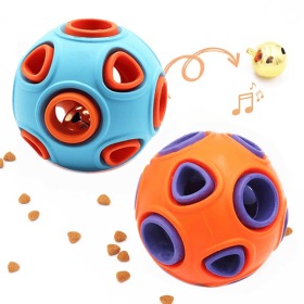 Dog Rubber Ball With Bell Sound, 2-Pack, Interactive Pet Chew Toy For Puppies And Small Dogs.Please Note That Both Items Shipped Are Intended As (Option: Two Medium Balls)